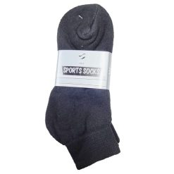 Socks Ankle 3pk 9-11 Black-wholesale