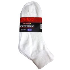 Ankle Socks 2pk 9-11 White-wholesale