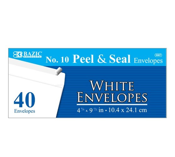 Envelopes 40ct #10 White Peel & Seal-wholesale Envelopes 40ct #10 White Peel & Seal-wholesale