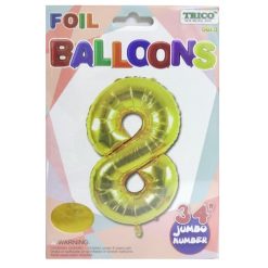 Balloons Foil 34in Gold #8-wholesale