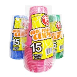 Plastic Cups 16oz 15ct 4 Asst Clrs-wholesale