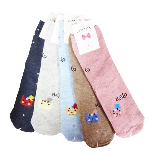 Ladies Socks 1pair Hello Asst Clrs-wholesale Ladies Socks 1pair Hello Asst Clrs-wholesale