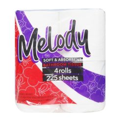Melody Bath Tissue 4pk 225ct 2ply-wholesale