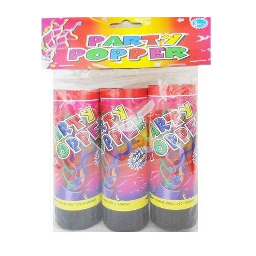 Party Poppers 11cm 3pk-wholesale Party Poppers 11cm 3pk-wholesale
