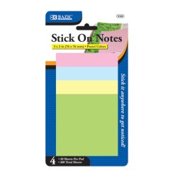 Stick On Notes 3 X 3 50 Sheets Pastel As-wholesale