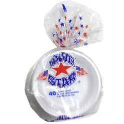 Value Star Foam Plates 40ct 6in-wholesale