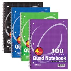 Quad Notebook 100 Sheets Spiral-wholesale