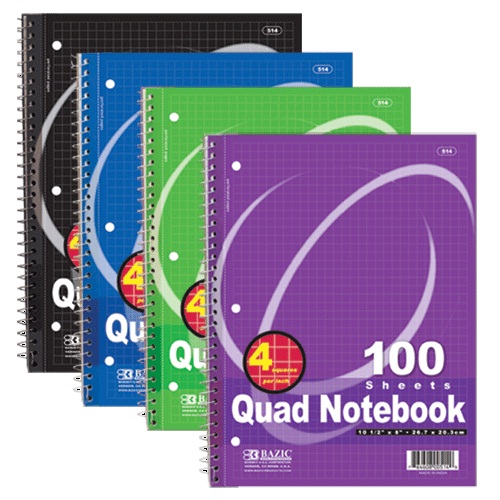 Quad Notebook 100 Sheets Spiral-wholesale Quad Notebook 100 Sheets Spiral-wholesale