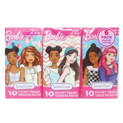 Facial Tissue Pocket 10ct 6pk Barbie-wholesale