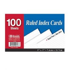 Index Cards Ruled 100ct 3X5in