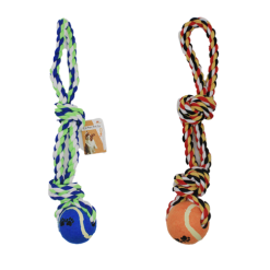 Pet Toy Rope W-Ball Asst Clrs-wholesale