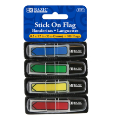 Stick On Arrow Flags 4pk 100ct Asst-wholesale