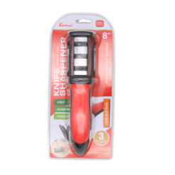 *Knife Sharpener 8in Red Handle-wholesale