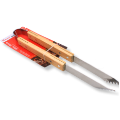 BBQ Tongs 14in Wood Handle-wholesale