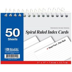 Spiral Ruled Index Cards 50 Sheets-wholesale