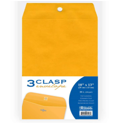 Clasp Envelopes 3ct 10X13in Yellow-wholesale