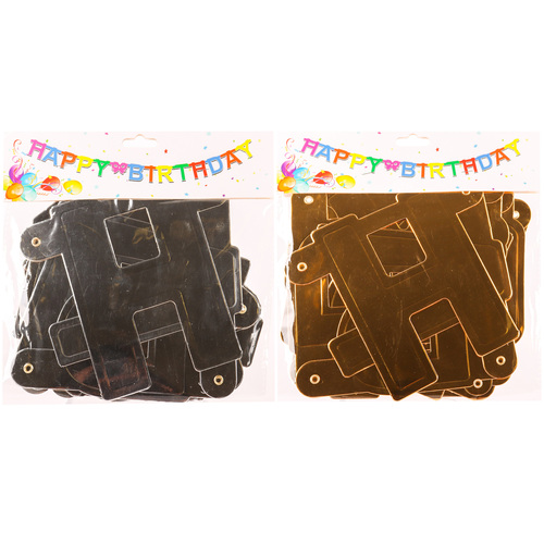 Banner HAPPY BIRTHDAY Gold & Silver-wholesale - SmartLoadUsa.com