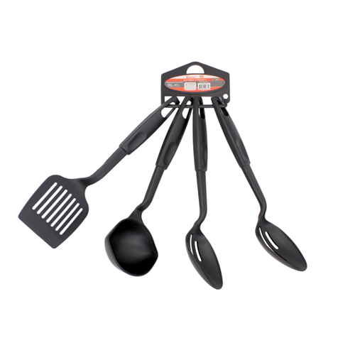 Kitchen Utensils Plastic 4pk Black-wholesale Kitchen Utensils Plastic 4pk Black-wholesale