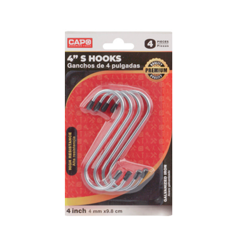 S Hooks Set 4pk 4in-wholesale S Hooks Set 4pk 4in-wholesale