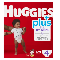 Huggies Plus Diapers #4 174ct Lil Movers-wholesale