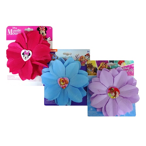 Disney Hair Clip W-Flower Asst-wholesale Disney Hair Clip W-Flower Asst-wholesale