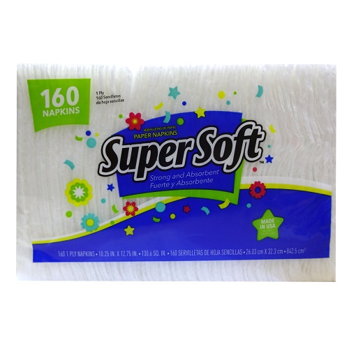 Super Soft Napkins 160ct 1-Ply-wholesale