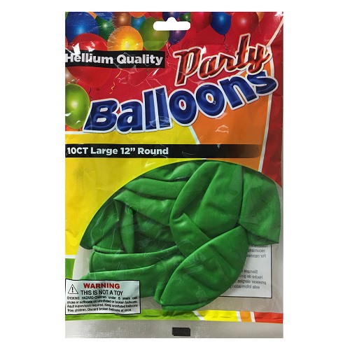 Party Balloons 10ct Lg 12in Green-wholesale Party Balloons 10ct Lg 12in Green-wholesale