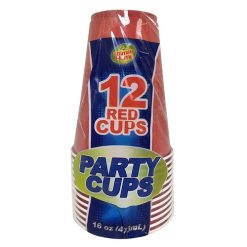 U.H Party Cups 12pc Red 16oz-wholesale
