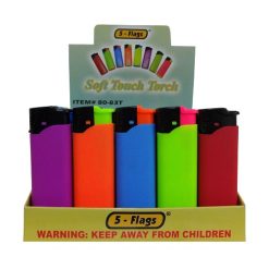 5-Flags Lighters Asst Neon Clrs-wholesale