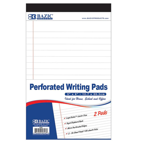 Perforated Note Pads 2pk 5X8in-wholesale Perforated Note Pads 2pk 5X8in-wholesale