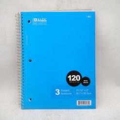 Notebook 3 Subj 120ct W-R Spiral Asst-wholesale