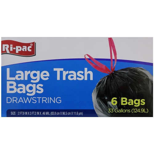 RiPac Drawstring Lg Trash Bags 6ct 33glwholesale Online wholesale store