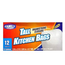 Kitchen Bags Tall 12ct 13gl White-wholesale