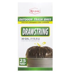 Ri-Pac Outdoor Trash Bags 25ct 30 Gl-wholesale