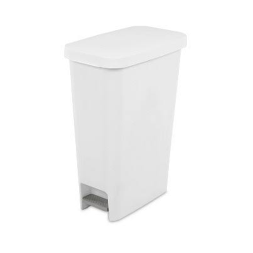 Sterilite Wastebasket 11gl White Stepon-wholesale Sterilite Wastebasket 11gl White Stepon-wholesale