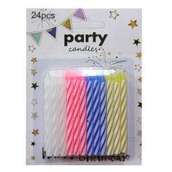 Party Birthday Candles 24ct Asst Clrs-wholesale
