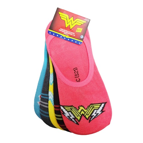 Ladies Socks Wonder Woman 5pk 9-11 Asst-wholesale