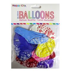 Balloons Happy Birthday 8pc Asst Clrs-wholesale
