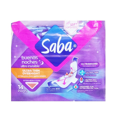 Saba Maxi Pads 14ct Ultra Thin Overhight-wholesale Saba Maxi Pads 14ct Ultra Thin Overhight-wholesale