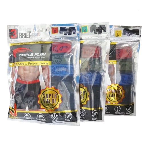 Triple Play Mens Boxer Briefs 3pk Asst S-wholesale Triple Play Mens Boxer Briefs 3pk Asst S-wholesale