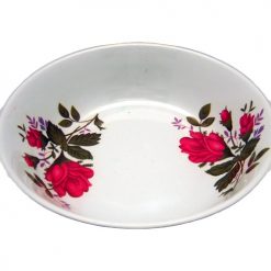 Melamine Shallow Plate 8in Red Flowers