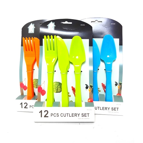 Plastic Cutley Set 12pc Asst Clrs-wholesale Plastic Cutley Set 12pc Asst Clrs-wholesale