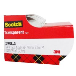 Scotch Tape 2pk ¾ X 6.94yrds Transparent-wholesale