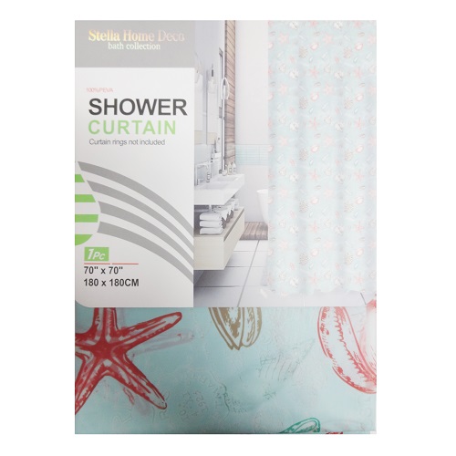 Shower Curtain 70 X 70 Sea Shells-wholesale Shower Curtain 70 X 70 Sea Shells-wholesale