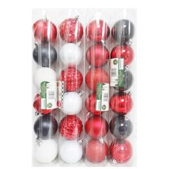 X-Mas Ball Ornaments 6pc 2.25in Asst Clr-wholesale