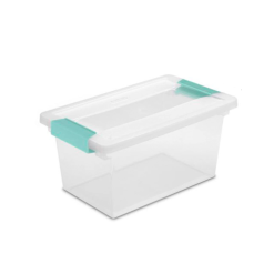 Sterilite Clip Box 11X6X5 Clear W-Aqua-wholesale