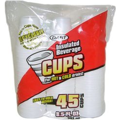 Dart Foam Cups 8.5oz 45ct-wholesale