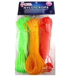 Clothes Rope Nylon 10m Asst Clrs-wholesale