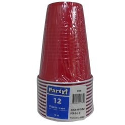 Plastic Cups 16oz 12ct Red-wholesale