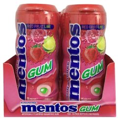 Mentos Gum Bottles 15pc Red Fruit-Lime-wholesale